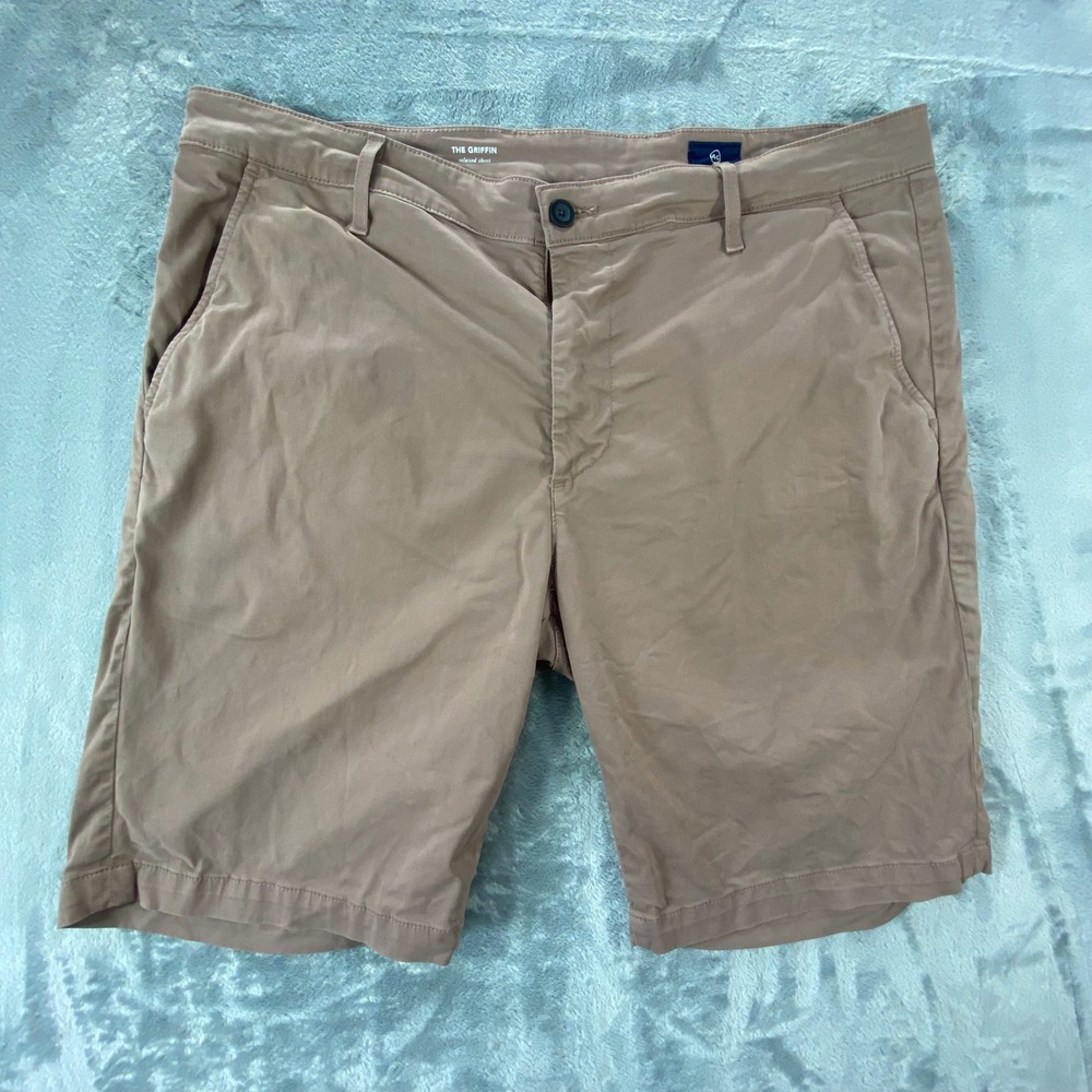 AG Adriano Goldschmied The Griffin Mens 38 Tan Khaki Relaxed Shorts 1185SUBDSHT‎